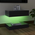 Vidaxl meuble tv avec lumières led gris 60x35 cm