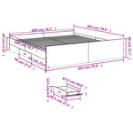 vidaXL Cadre de lit et tiroirs sonoma gris 200x200cm bois d'ingénierie
