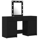 vidaXL Table de Toilette 3 Pièces Noir 50 x 41 x 135 cm Bois d'ingénierie