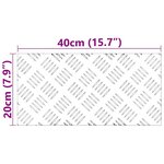 vidaXL Plaques à damier 4 Pièces Argent 40 x 20 cm Aluminium