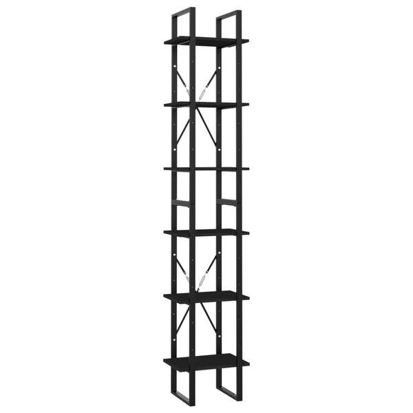 vidaXL Bibliothèque à 6 niveaux noir 40x30x210 cm bois ingénierie
