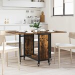 vidaXL Table à manger pliante avec roulettes 130 x 80 x 76 5 cm