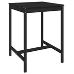 vidaXL Ensemble de bar de jardin 3 Pièces noir bois de pin massif