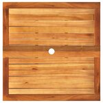 vidaXL Table de jardin gris 80x80x74 cm résine tressée et bois acacia