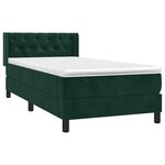 vidaXL Sommier à lattes de lit et matelas Vert foncé 80x200 cm Velours