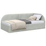 vidaXL Cadre de lit d'angle Gris clair 100 x 200 cm Velours