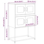 vidaXL Buffet haut vert olive 68x39x107 cm acier