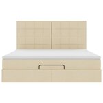 VidaXL Cadre de lit ottoman avec matelas crème 180x200 cm tissu