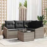 vidaXL Ensemble de canapé de jardin 5 Pièces Gris Poly rotin