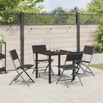 vidaXL Ensemble de salle à manger pour jardin Pliant 5 Pièces Noir