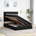 vidaXL Lit avec des lumières à LED Noir 140 x 200 cm Velours