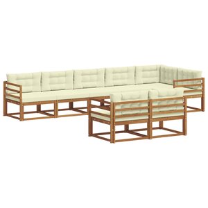 vidaXL Ensemble de canapés d'extérieur 8 pc Naturel et Crème