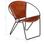 vidaXL Chaise marron cuir véritable