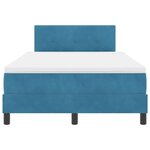 vidaXL Lit à ressorts avec matelas Bleu foncé 120 x 190 cm Velours