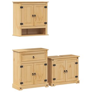 vidaXL Ensemble de meubles salle de bain 3 Pièces Corona bois pin massif