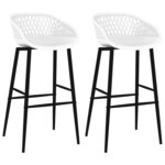 vidaXL Chaises de bar lot de 2 blanc