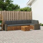 vidaXL Ensemble de canapé d'angle 7 Pièces Naturel et Anthracite