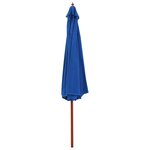 vidaXL Parasol d'extérieur avec mât en bois 350 cm Bleu