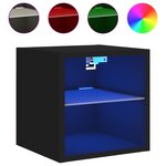vidaXL Meubles TV muraux avec lumières LED 2 Pièces noir 30x28 5x30 cm