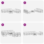 vidaXL Ensemble de canapés d'extérieur 7 pc Blanc et crème