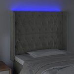 vidaXL Tête de lit à LED Gris clair 93x16x118/128 cm Velours