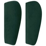 vidaXL Tête de lit avec oreilles Vert foncé 163x23x78/88 cm Velours