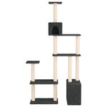 vidaXL Arbre à chat avec poteaux à griffer en sisal Gris foncé