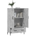 vidaXL Buffet haut gris béton 69 5x31x115 cm bois d'ingénierie