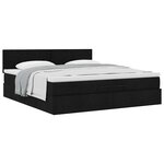 VidaXL Cadre de lit ottoman avec matelas noir 180x200 cm tissu