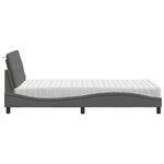 vidaXL Lit avec matelas gris foncé 100x200 cm tissu