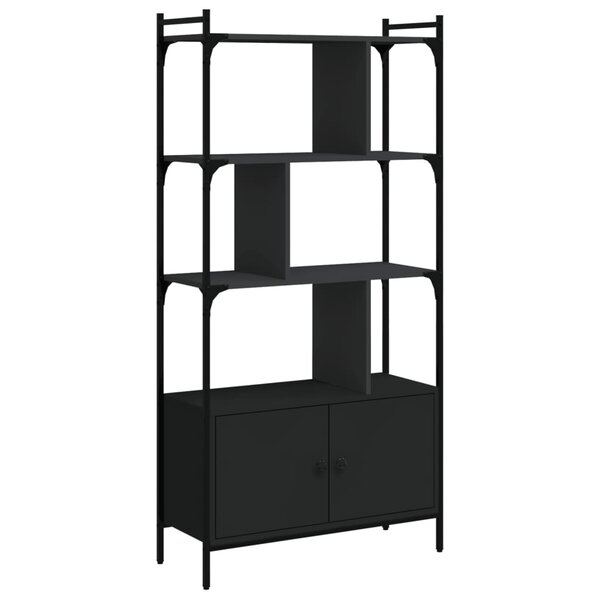 vidaXL Bibliothèque avec portes noir 76 5x30x154 5cm bois d'ingénierie