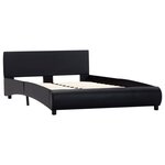 vidaXL Cadre de lit avec LED Noir Similicuir 140 x 200 cm