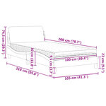 vidaXL Lit avec matelas noir 100x200 cm velours