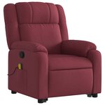 vidaXL Fauteuil inclinable de massage Rouge bordeaux Tissu