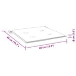 vidaXL Coussins de chaise de jardin lot de 4 40x40x4 cm