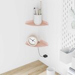 vidaXL Étagère flottante avec étagère 2 Pièces Rose 15 x 15 x 2 cm