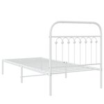 vidaXL Cadre de lit métal sans matelas avec tête de lit blanc 90x200cm