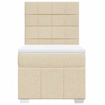 vidaXL Sommier à lattes de lit et matelas Crème 90x190 cm Tissu
