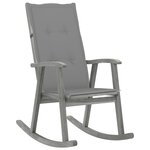vidaXL Chaise à bascule avec coussins Gris Bois d'acacia massif