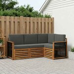 vidaXL Ensembles de canapés avec coussin 4 Pièces Bois d'Acacia Massif