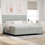 vidaXL Lit à ressorts avec matelas Gris clair 200 x 200 cm Velours