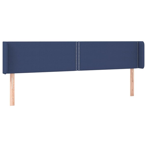 vidaXL Tête de lit avec oreilles Bleu 183x16x78/88 cm Tissu