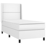 vidaXL Sommier à lattes de lit matelas LED Blanc 100x200 cm Similicuir