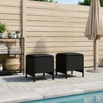 vidaXL Pouf de Jardin 2 Pièce Noir 38 x 38 x 45 cm Rotin PE