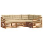 vidaXL Ensemble de canapés d'extérieur 4 pc Naturel et Beige