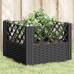 vidaXL Jardinière avec piquets noir 43 5x43 5x43 5 cm PP