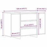 vidaXL Meuble d'appoint Artisan Chêne 120x41x75 cm Bois d'ingénierie