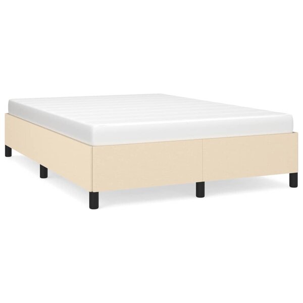 vidaXL Cadre de lit sans matelas crème 140x190 cm tissu