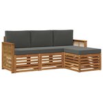 vidaXL Ensemble de canapés d'extérieur 4 pc Naturel et Anthracite