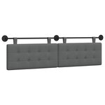 vidaXL Tête de lit suspendue Gris foncé Tissu